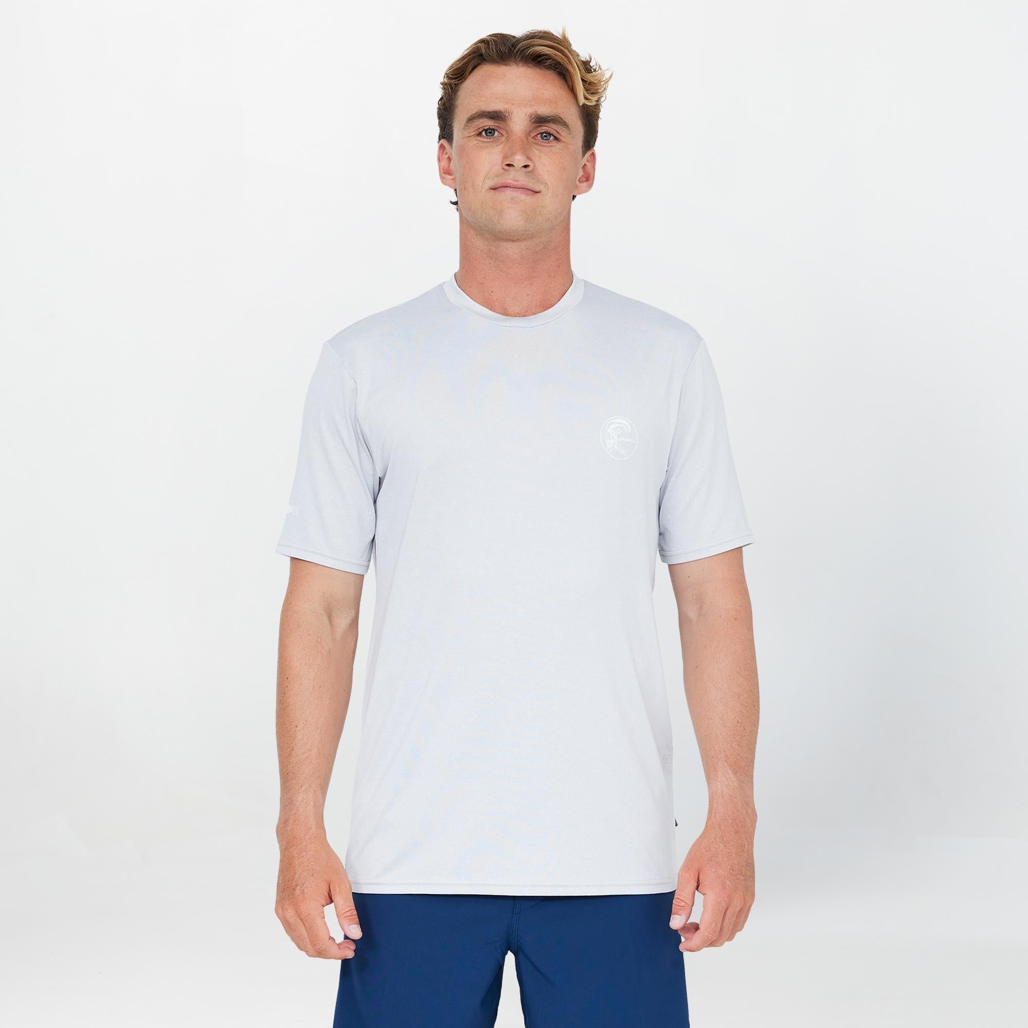 Men's 24/7 Hybrid UV Short Sleeve Rash Vest Tee - Overcast