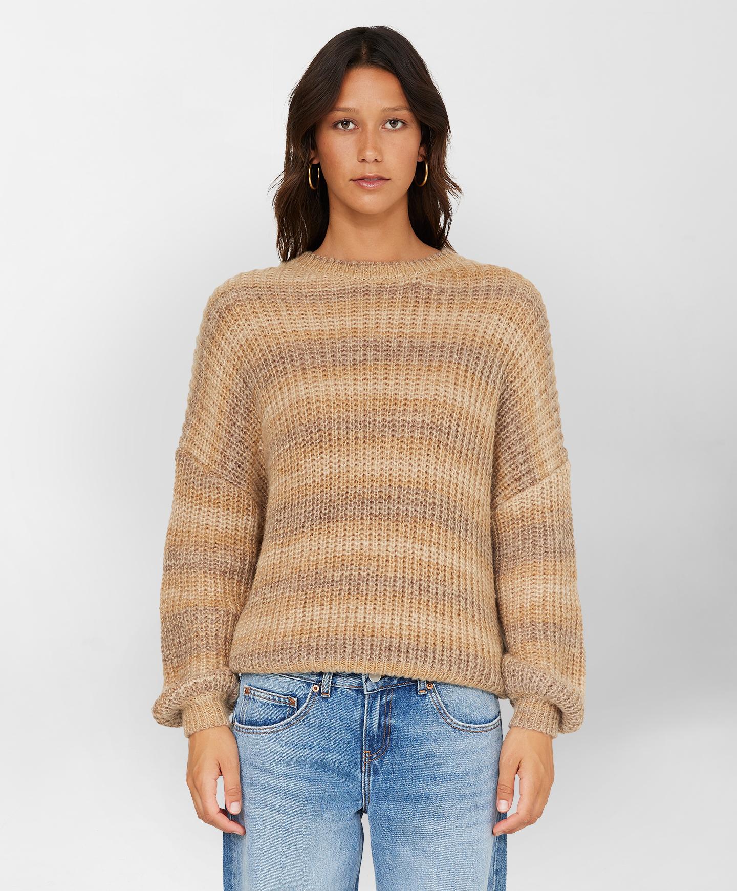 tobacco colored sweater Guess Usa Brown Vintage Washed In F193 Brown M 100% Extra Fine Merino Wool O'Neill Bayou Sweater-Tobacco Brown