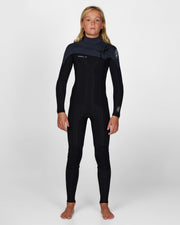 Boy's Defender 4/3mm Steamer Chest Zip Wetsuit - Gunmetal