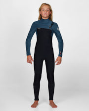 Boy's HyperFire 3/2mm Steamer Chest Zip Wetsuit - Cadet