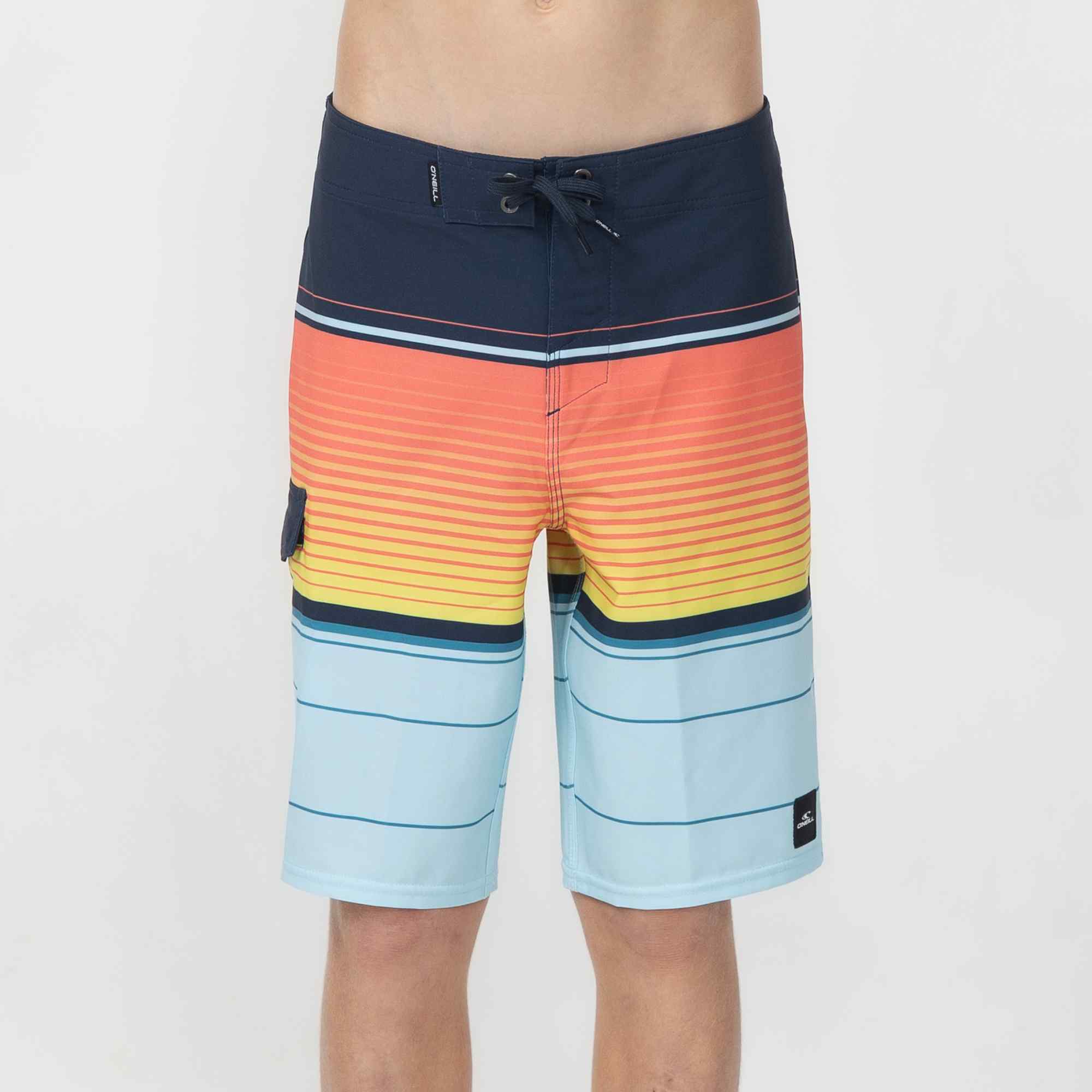 Boy's Lennox Stripe 18 Boardshorts - Sky Blue