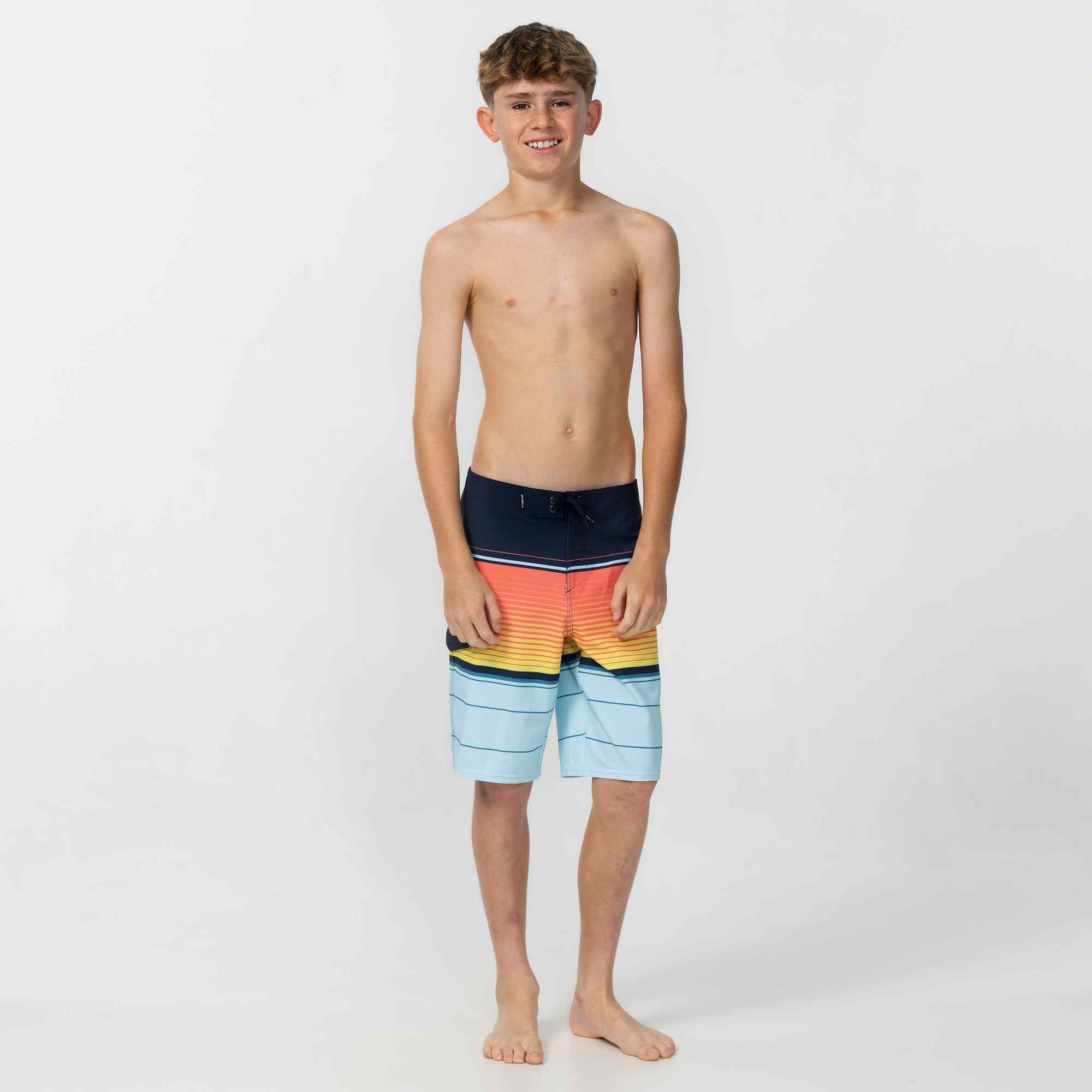 Boy's Lennox Stripe 18 Boardshorts - Sky Blue