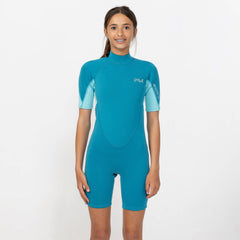 Girls Reactor 2mm Short Sleeve Spring Suit Back Zip - Blue Curacao