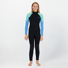 Girls Reactor 3/2mm Steamer Back Zip - Aqua