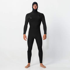 Men's HyperFreak Hooded 5/4+mm Steamer Chest Zip - Black