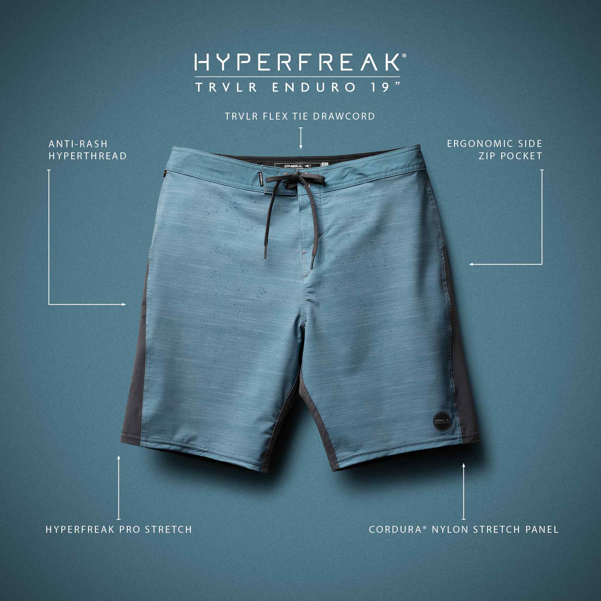 HyperFreak Tech TRVLR Enduro 19" Boardshort - Trooper