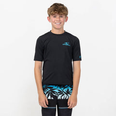 Kid's Clean & Mean Short Sleeve Rash Vest Tee - Black