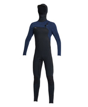 Kid's HyperFreak 5/4+ Hooded Steamer Chest Zip Wetsuit - Black Navy