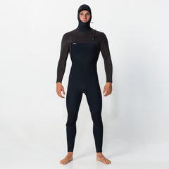 Men's HyperFreak Hooded 5/4+mm Steamer Chest Zip - Black Arabica