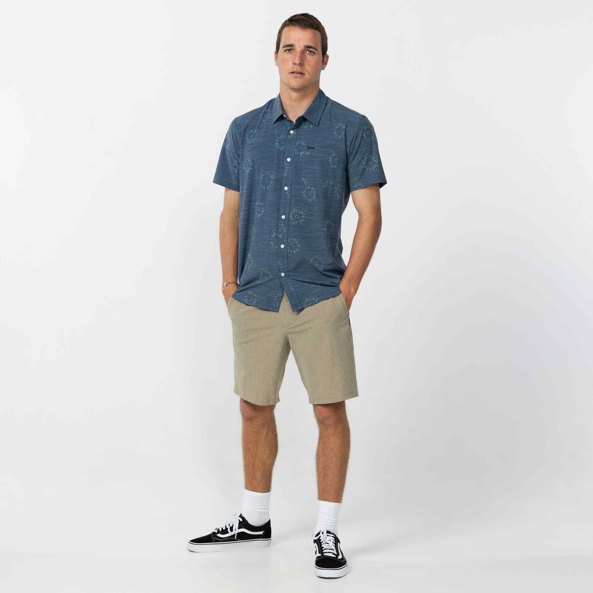 TRVLR Traverse Slub Short Sleeve UPF Shirt - Midnight Navy