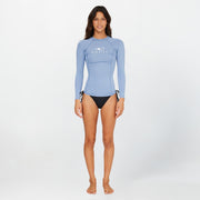 Women's Classic Long Sleeve Rash Vest - Faded Denim