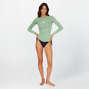 Women's Classic Long Sleeve Rash Vest - Oil Green