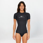 Women's Classic Short Sleeve Rash Vest - Black