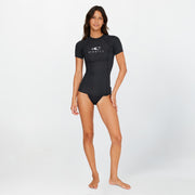Women's Classic Short Sleeve Rash Vest - Black