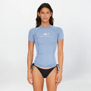 Women's Classic Short Sleeve Rash Vest - Faded Denim