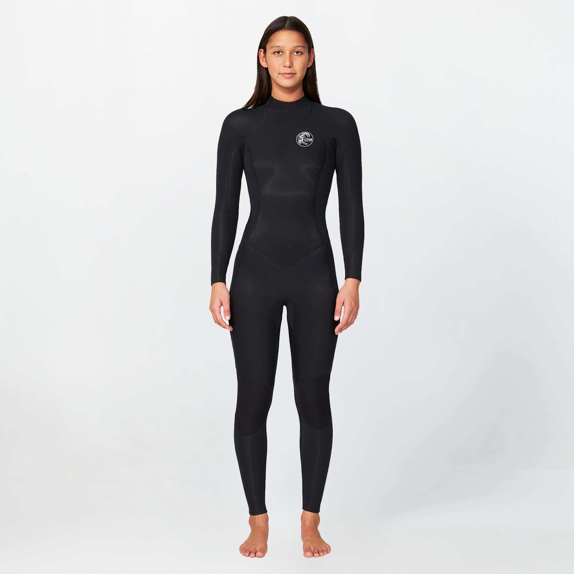 Womens Bahia 3/2mm Steamer Back Zip Wetsuit - Black
