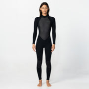 Womens Factor 3/2mm Steamer Back Zip Wetsuit - Black