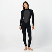Womens Factor 3/2mm Steamer Back Zip Wetsuit - Black