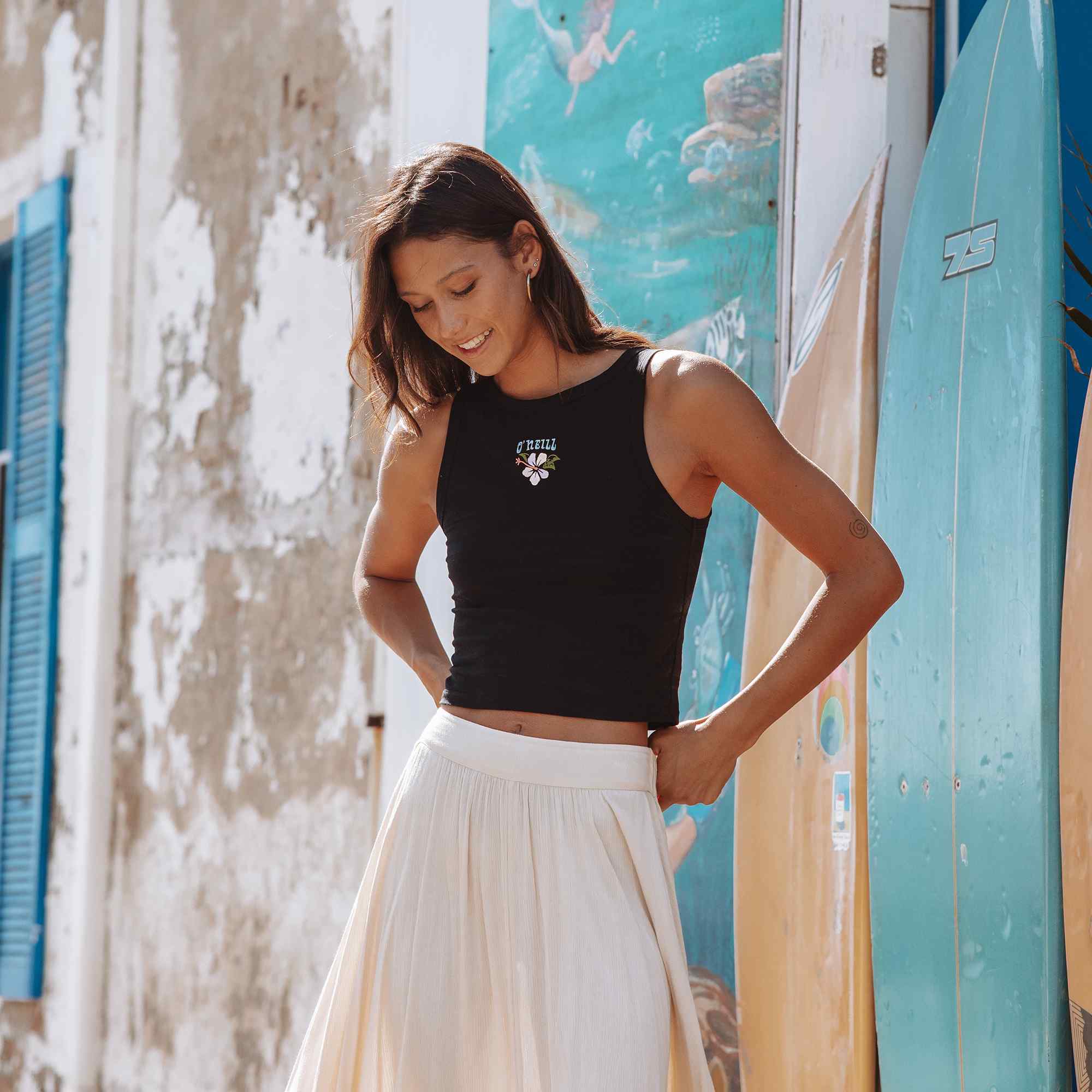 Women's First Bloom Singlet - Black