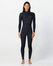 Women's HyperFire 3/2mm Steamer Chest Zip Wetsuit - Black