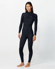Women's HyperFire 3/2mm Steamer Chest Zip Wetsuit - Black