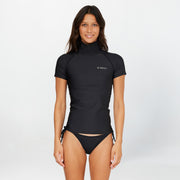 Women's Salina Premium Short Sleeve Rash Vest - Black
