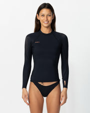 Womens HyperFreak Long Sleeve Wetsuit Jacket - Black
