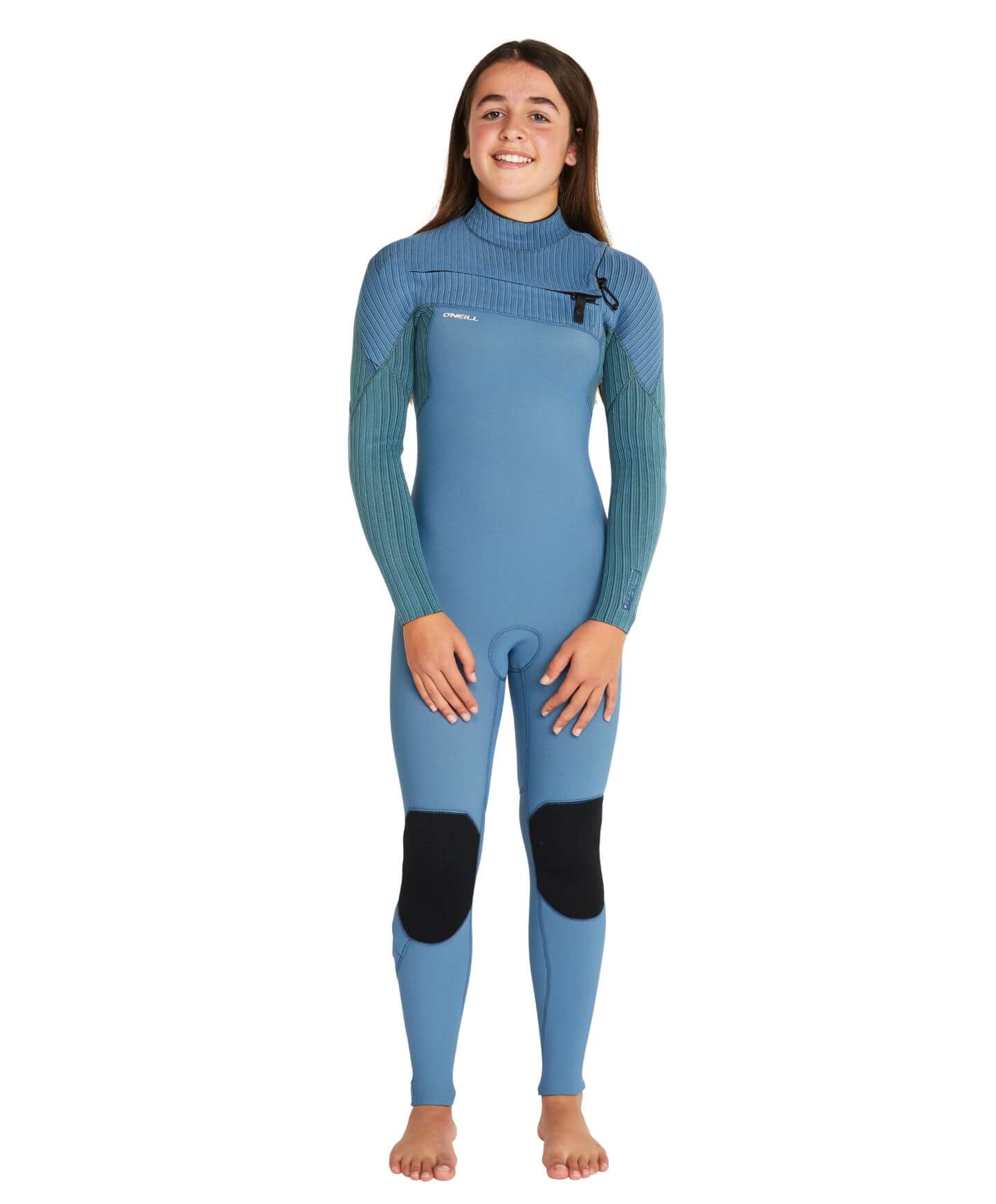 Girl's HyperFreak 3/2+ Steamer Chest Zip Wetsuit - Dusty Blue