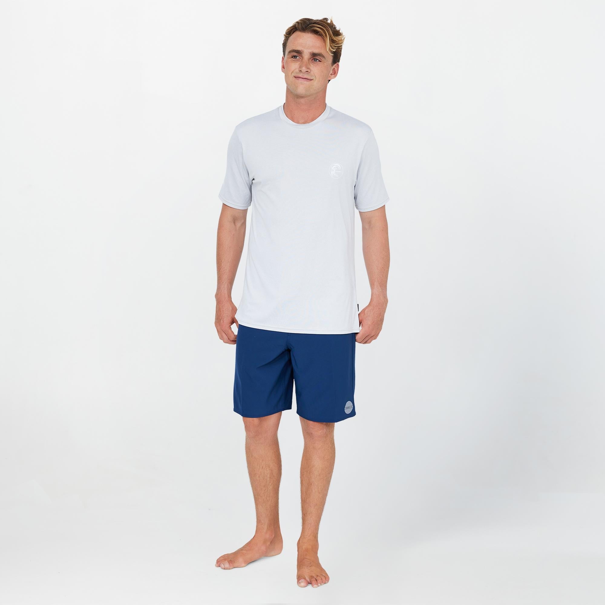 Men's 24/7 Hybrid UV Short Sleeve Rash Vest Tee - Overcast