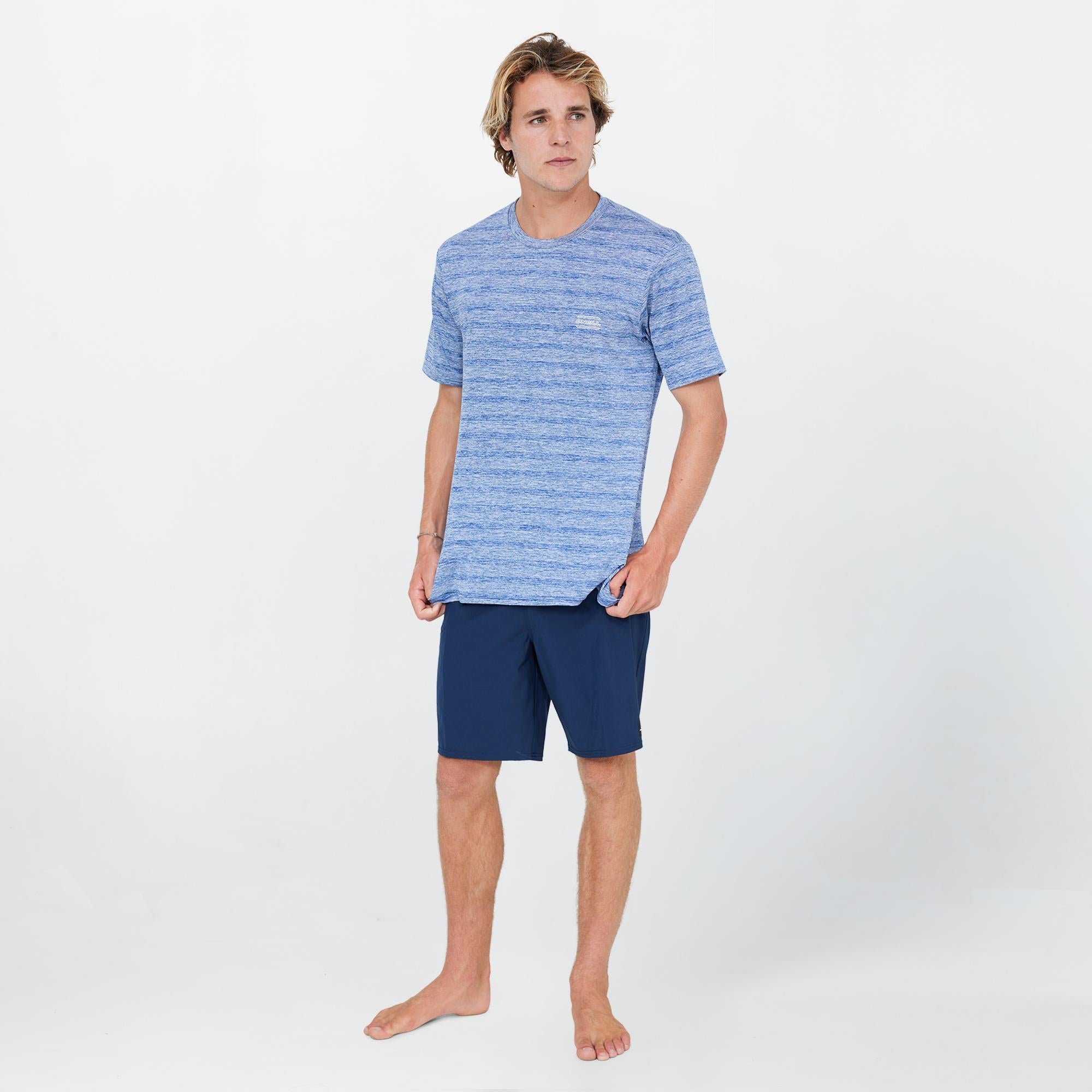 Men's 24/7 Tech Short Sleeve Rash Vest Tee - Blue Sketchbook