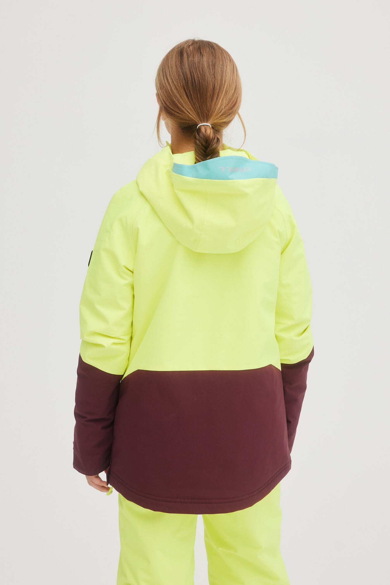 Girl's Anorak Snow Jacket - Pyranine Yellow Colour Block