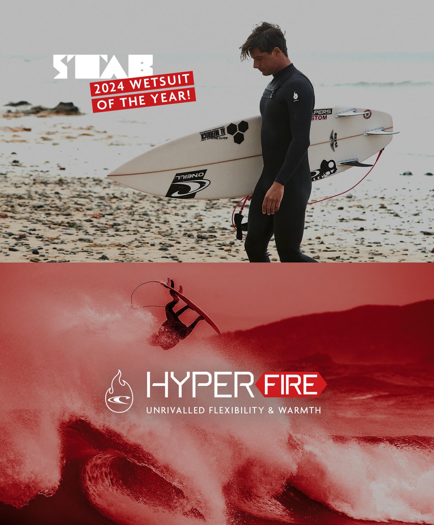 HyperFire 3/2mm Steamer Chest Zip Wetsuit - Dark Red