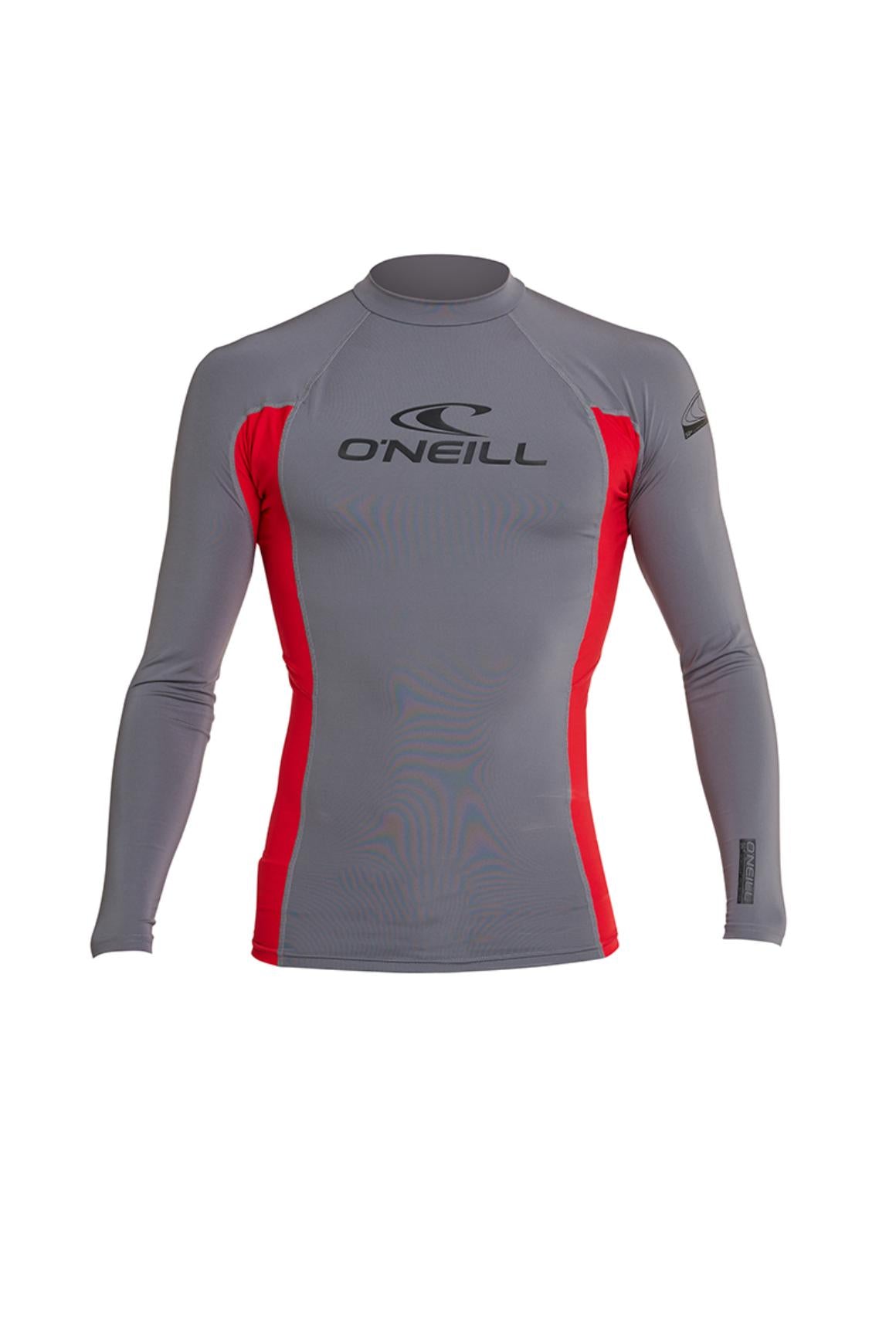 Men's Basic Skins Blocker L/S Rash Guard - Smoke Red