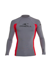 Men's Basic Skins Blocker L/S Rash Guard - Smoke Red