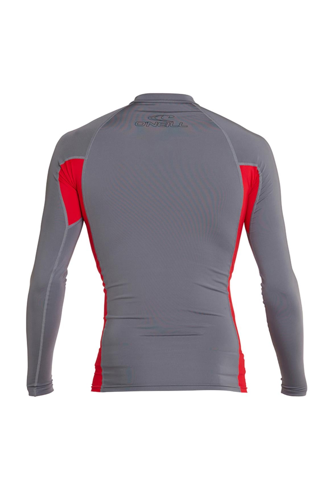 Men's Basic Skins Blocker L/S Rash Guard - Smoke Red