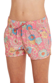 Girl's Lane Printed Stretch 2" Boardshorts - Coral