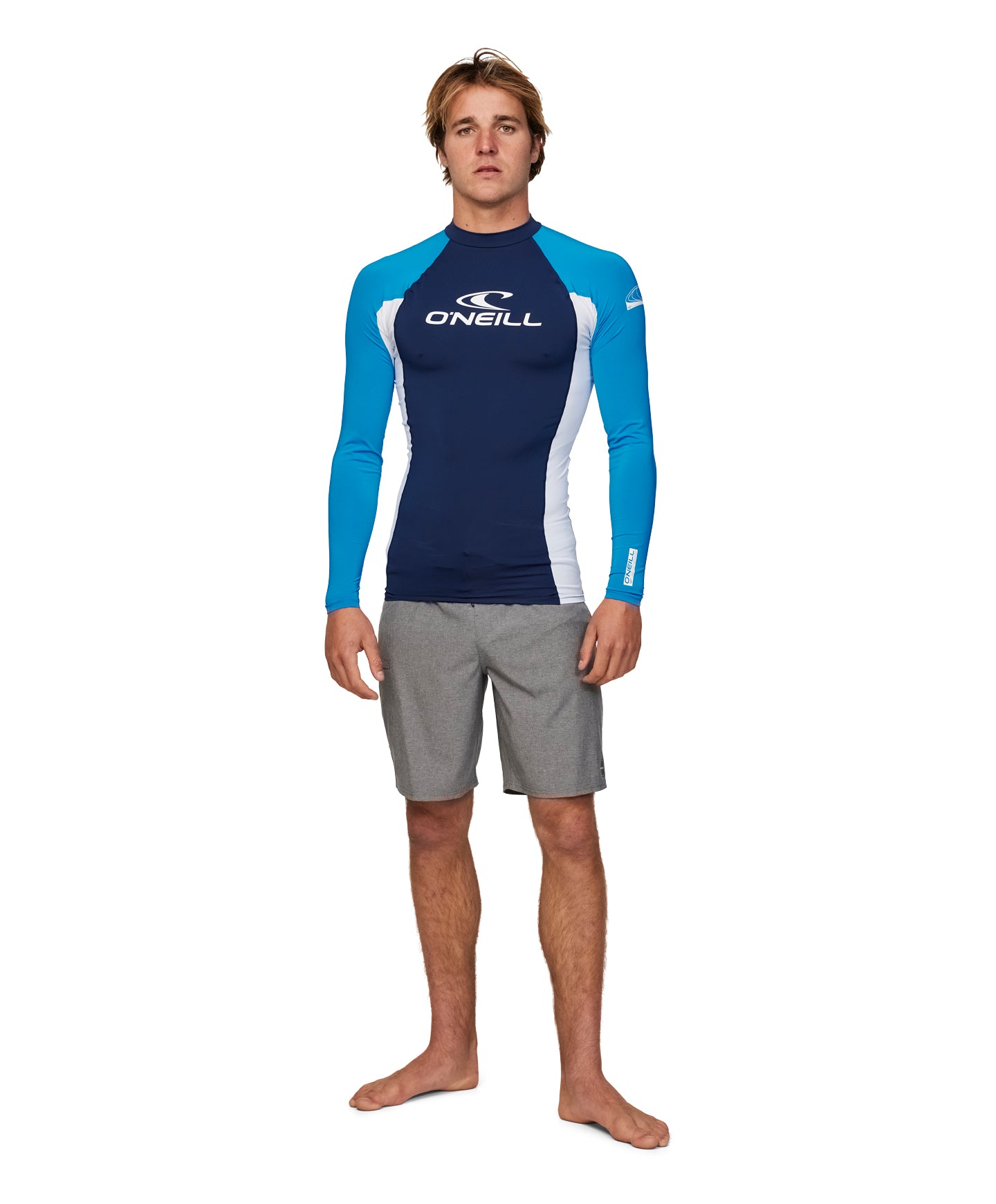 Basic Skins Blocker LS Rash Vest - Blue White