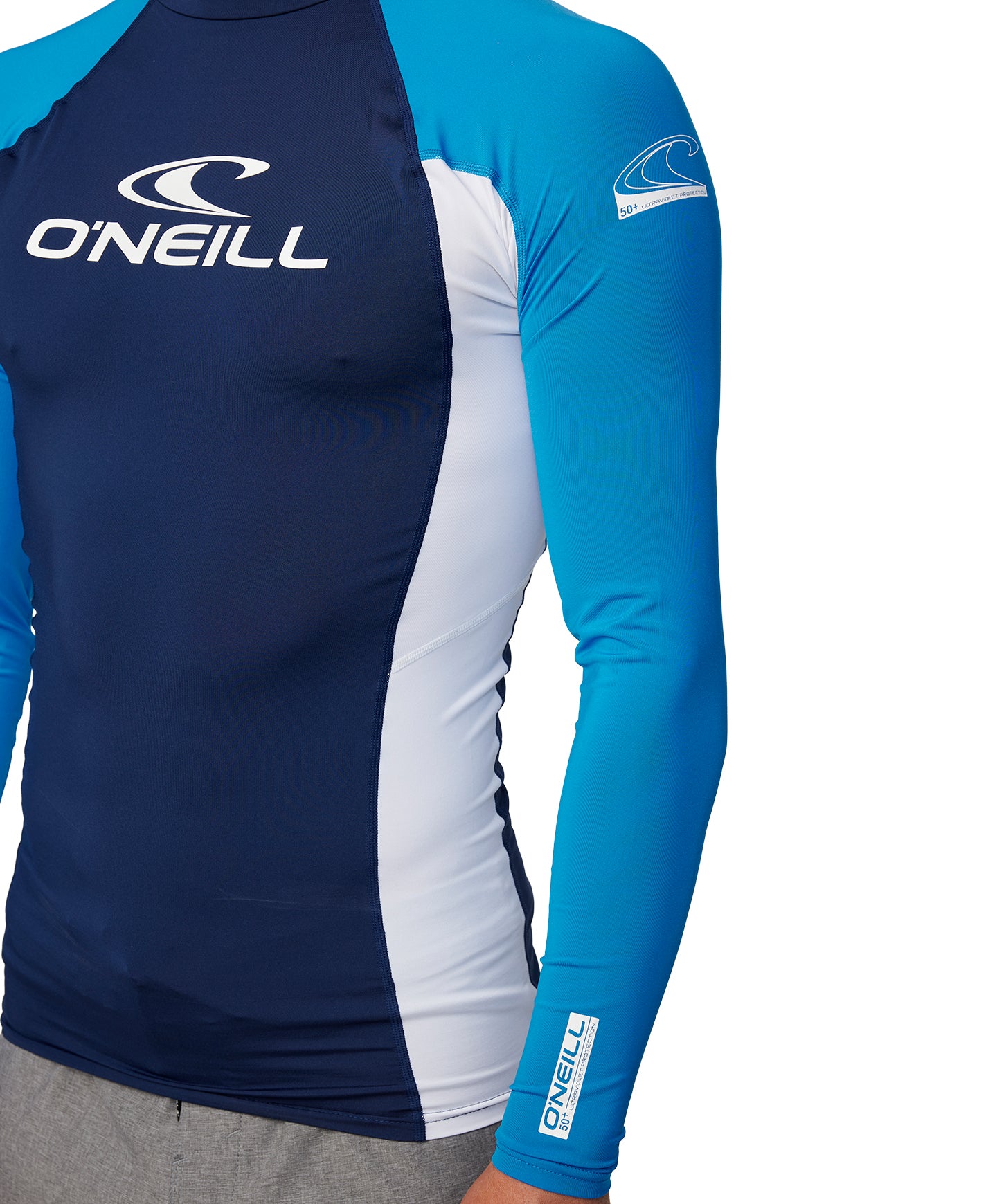 Basic Skins Blocker LS Rash Vest - Blue White