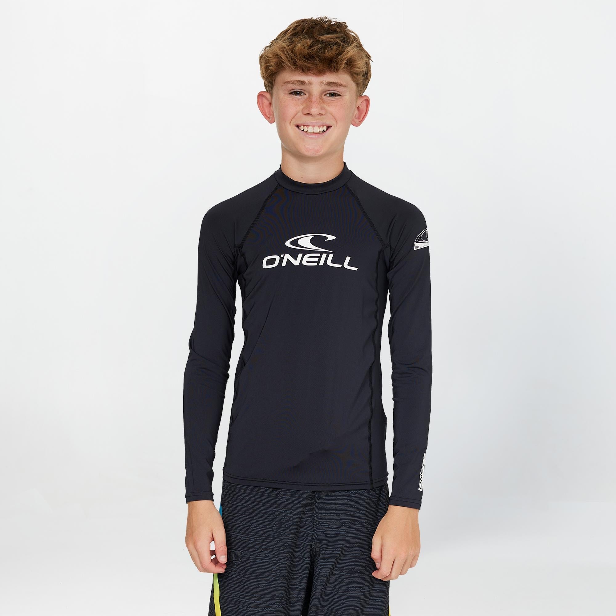 Boys Basic LS Rash Vest - Black