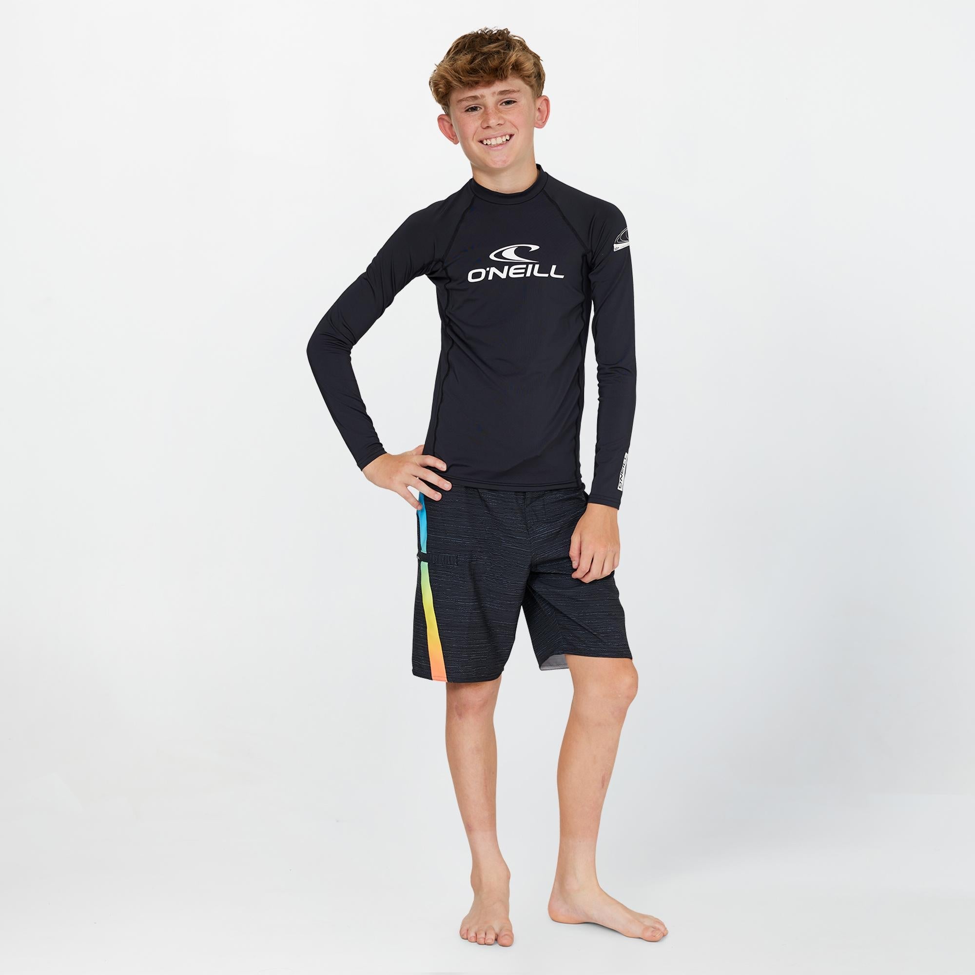 Boys Basic LS Rash Vest - Black