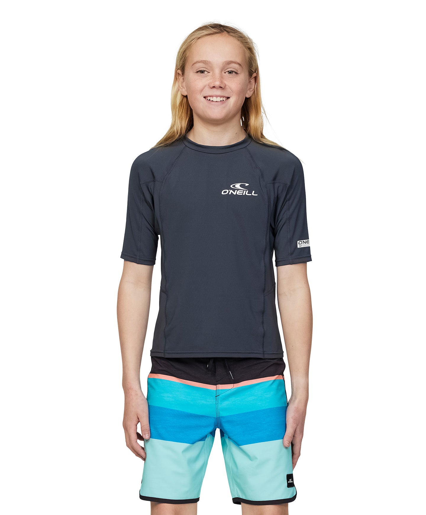 Boys Clean & Mean SS Rash Vest - Graphite