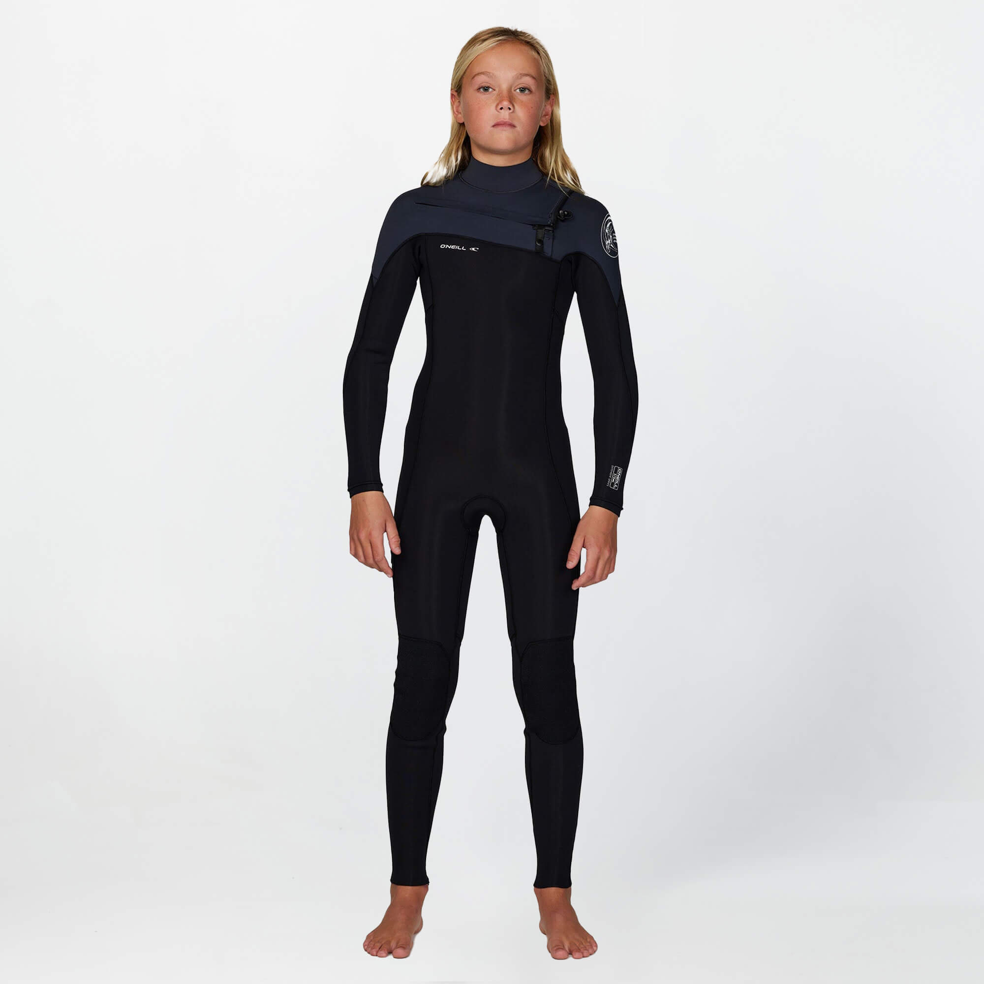 Boy's Defender 3/2mm Steamer Chest Zip Wetsuit - Gunmetal