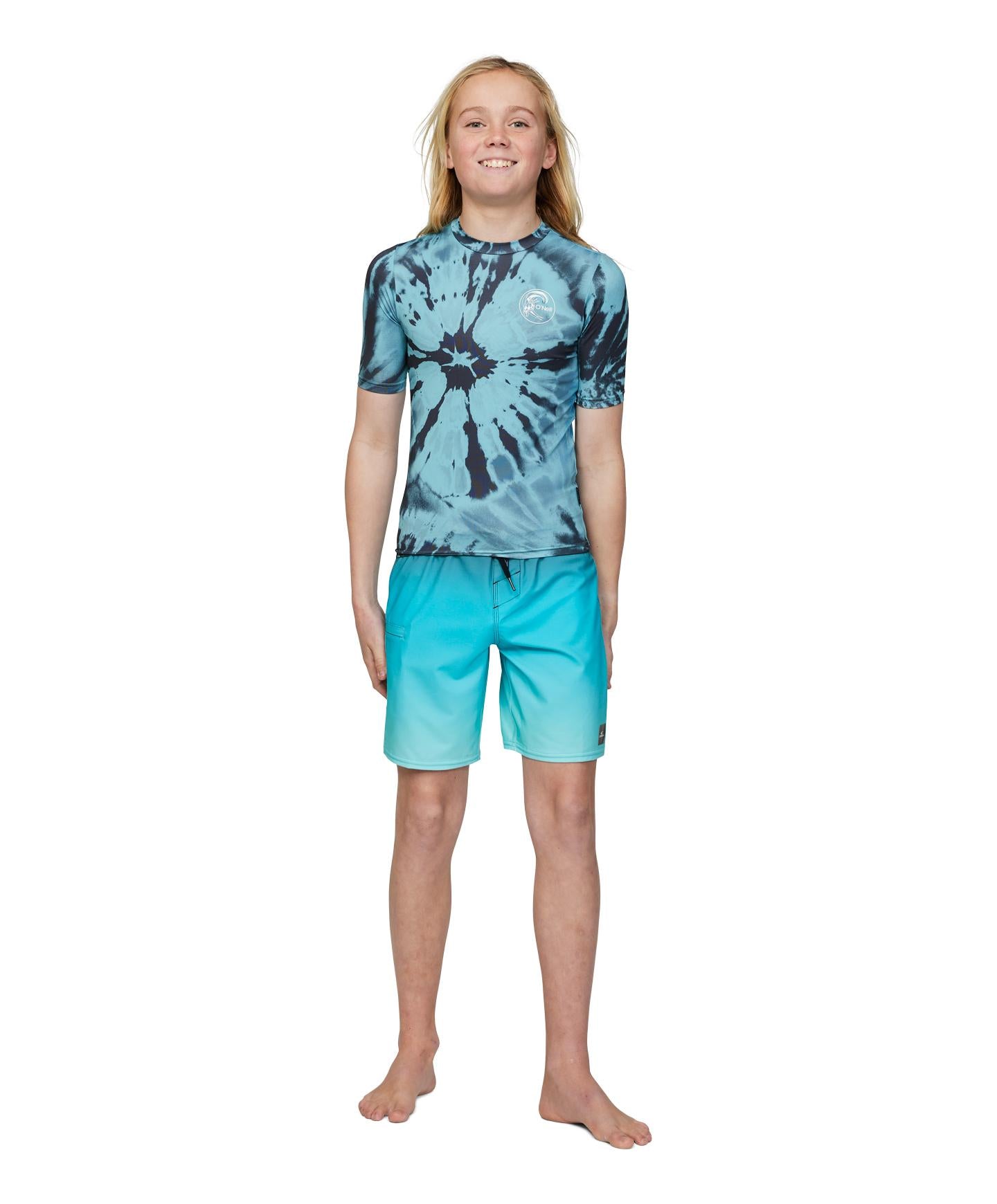 Boy's Dopedye SS UV Surf Tee Rashie - Deep Teal