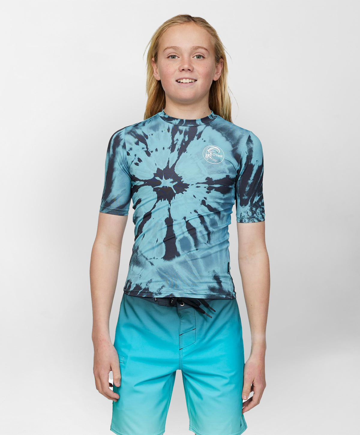 Boy's Dopedye SS UV Surf Tee Rashie - Deep Teal