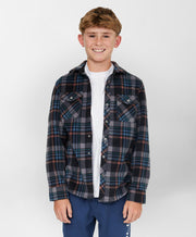 Boys Glacier Plaid Superfleece - Black