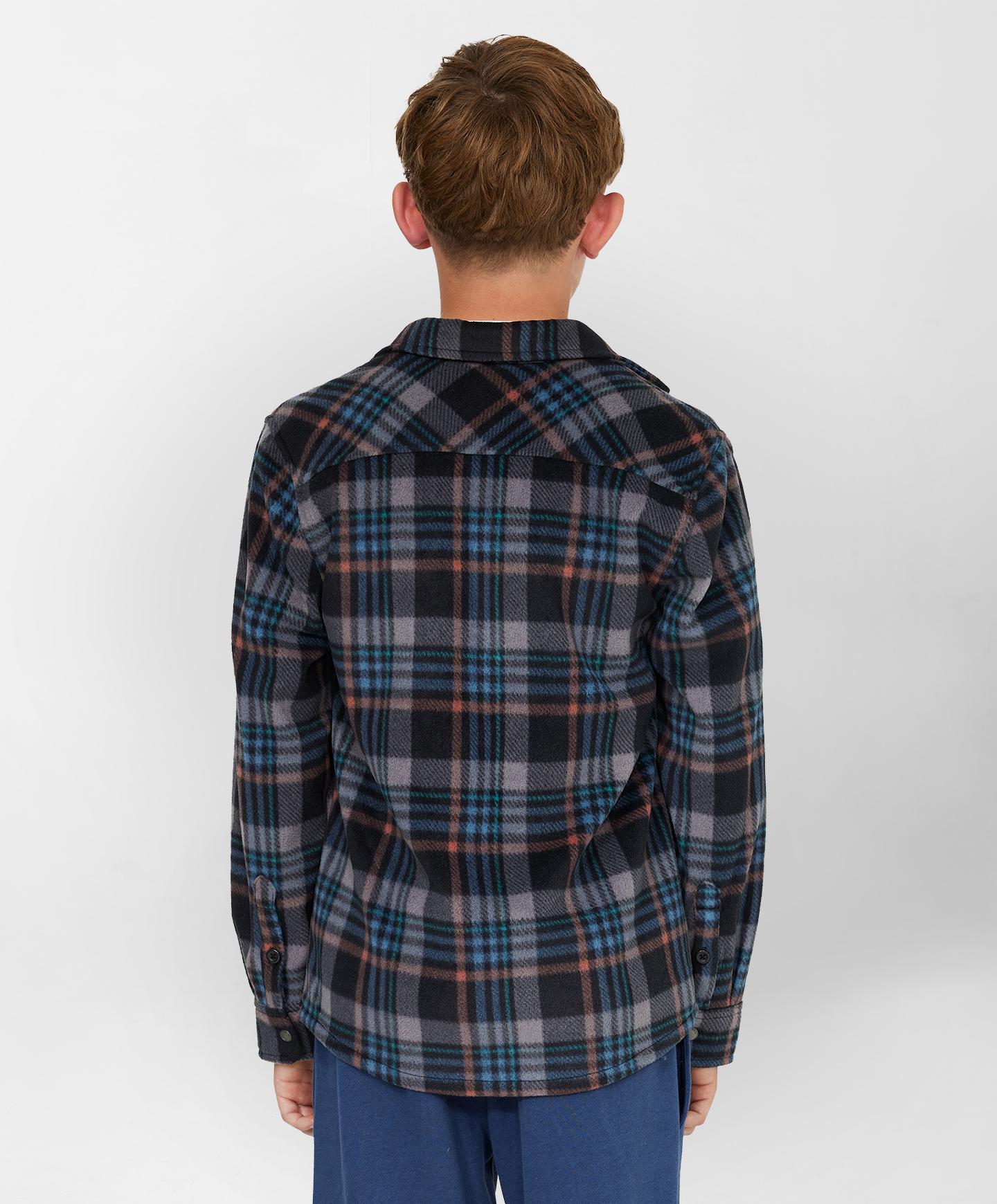 Boys Glacier Plaid Superfleece - Black