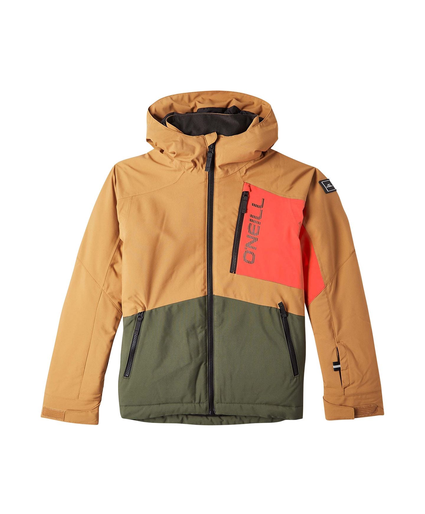 Boy's Jacksaw Snow Jacket - Rich Caramel Colour Block