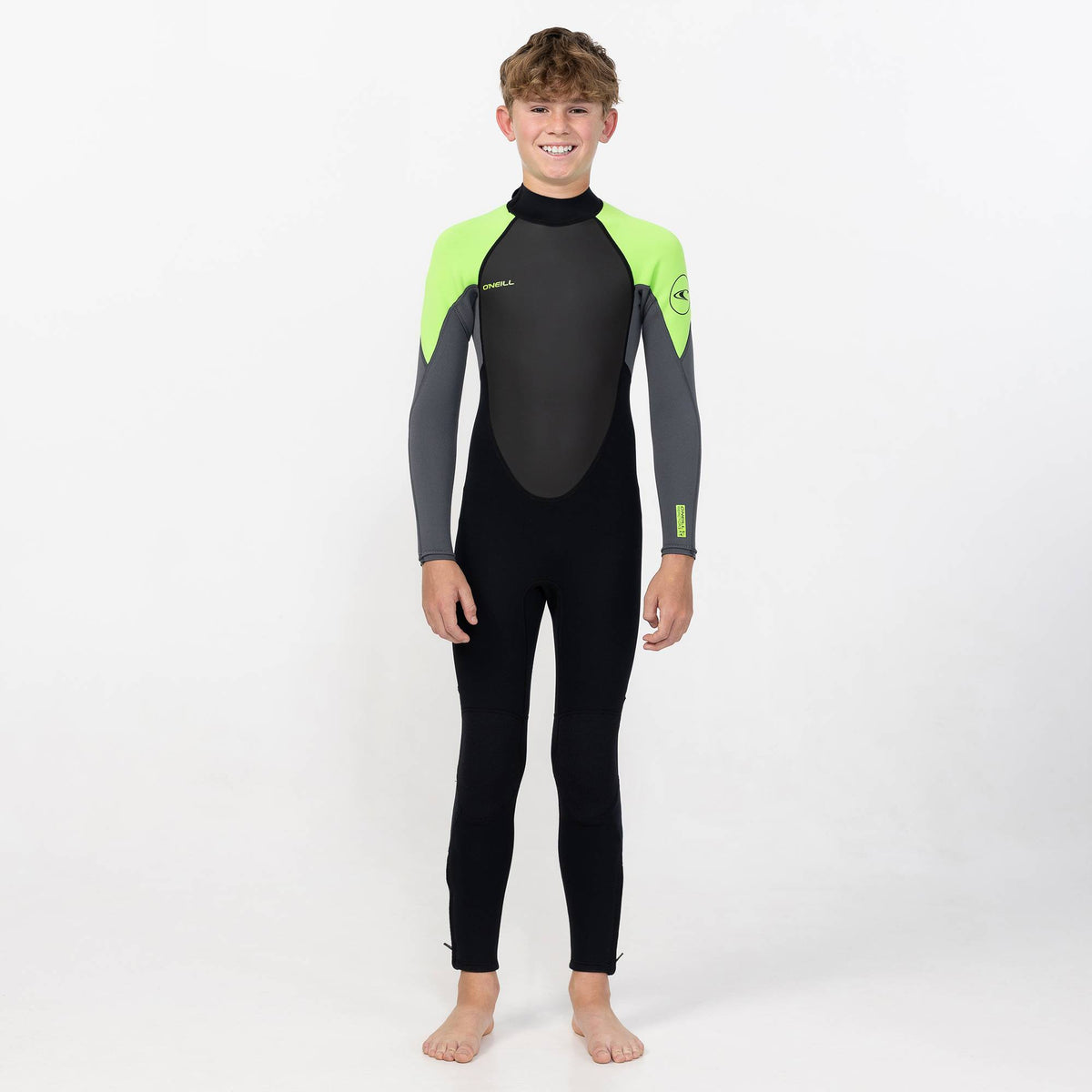 Boy's Reactor 3/2mm Steamer Back Zip - Lime Black