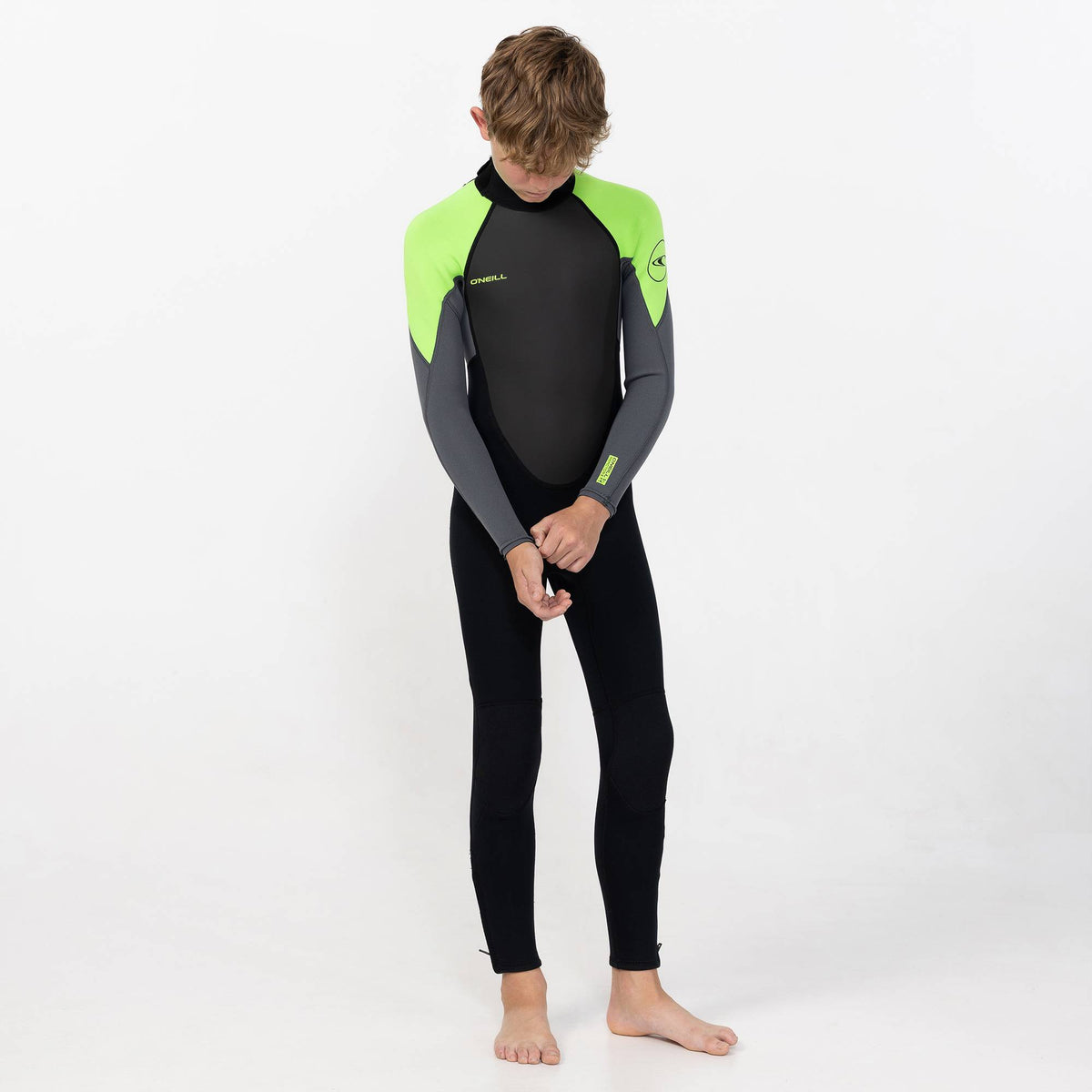 Boy's Reactor 3/2mm Steamer Back Zip - Lime Black