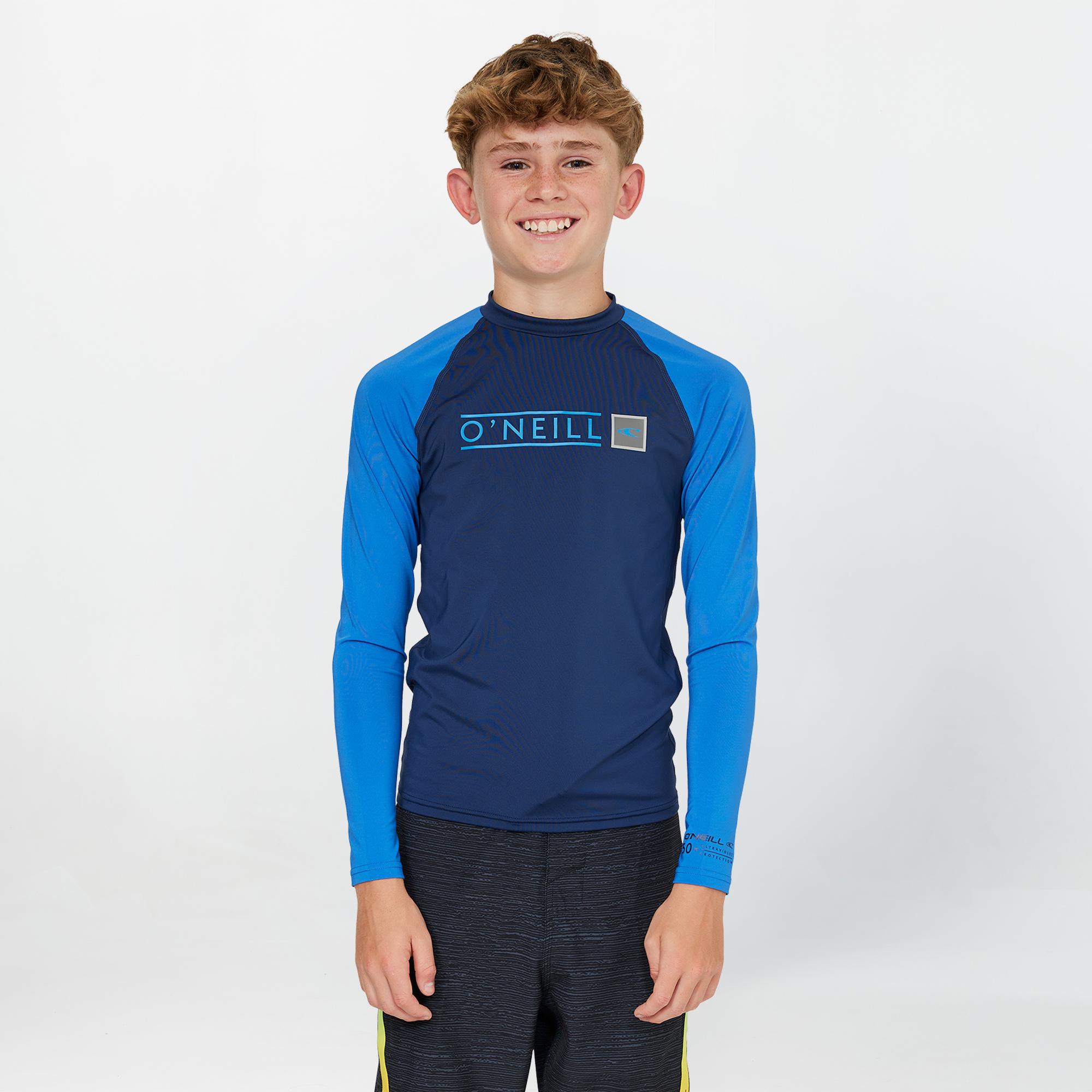 Boy's Reactor Block Long Sleeve Rash Vest - Navy